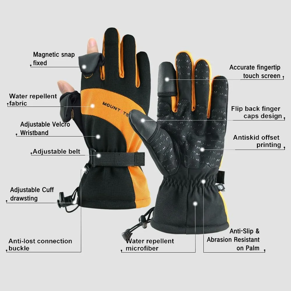 Men's Flexible Ideal for Ice Fishing,Photography,Hunting Gloves with 3M Thinsulate Waterproof Windproof Touchscreen Gloves