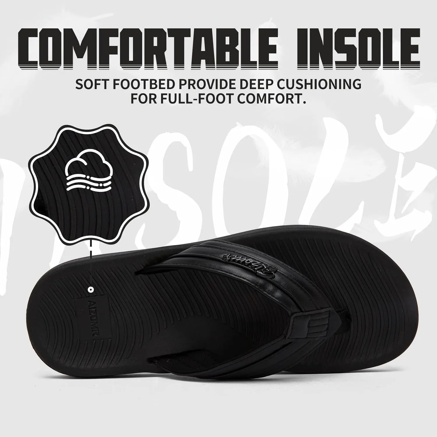 Men's Flip Flop Casual Comfortable Thong Sandals Summer Beach Lightweight Non-Slip Athletic Slide Sandals
