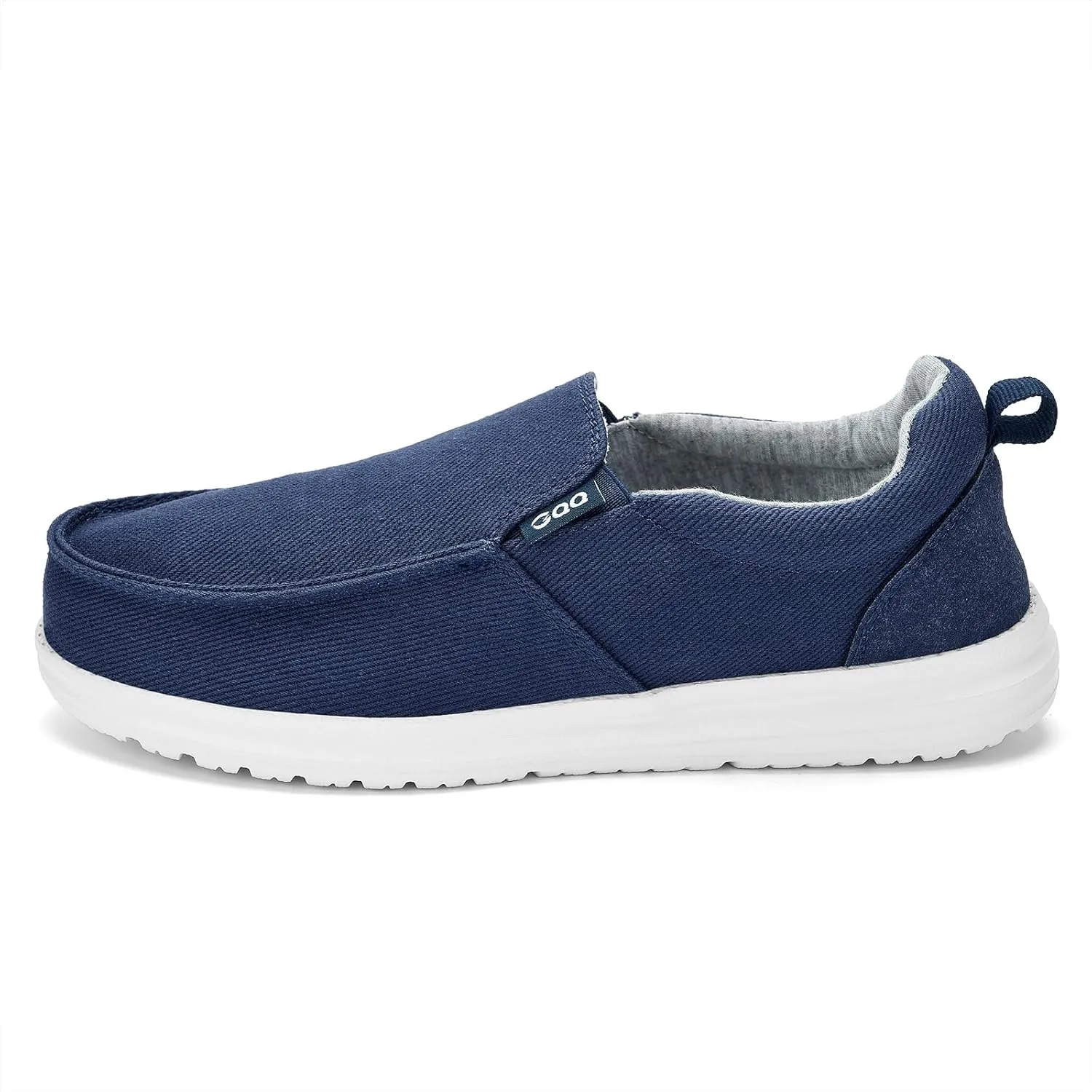 Mens Hands Free Slip-on Loafers Shoes Wide Width Casual Canvas Loafers Shoes Mens Boat Shoes Lightweight Non-Slip Walking Shoes Soft Sneakers