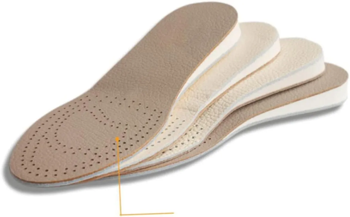 Men's Height Increase Insoles High Heel Inserts Comfortable and Odor- Cowhide for Sneakers Boots