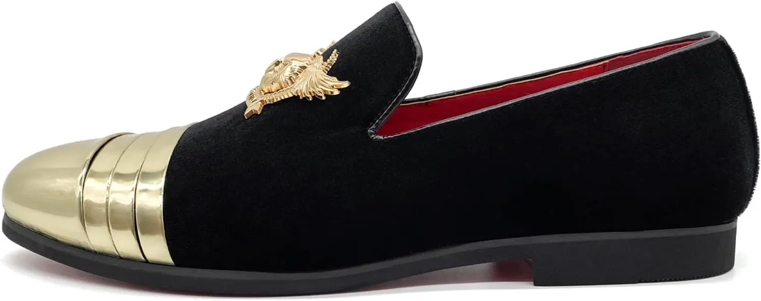 Men's Loafers Vintage Slip on Suede Dress Shoes Velvet Dress Loafers Size 7-13