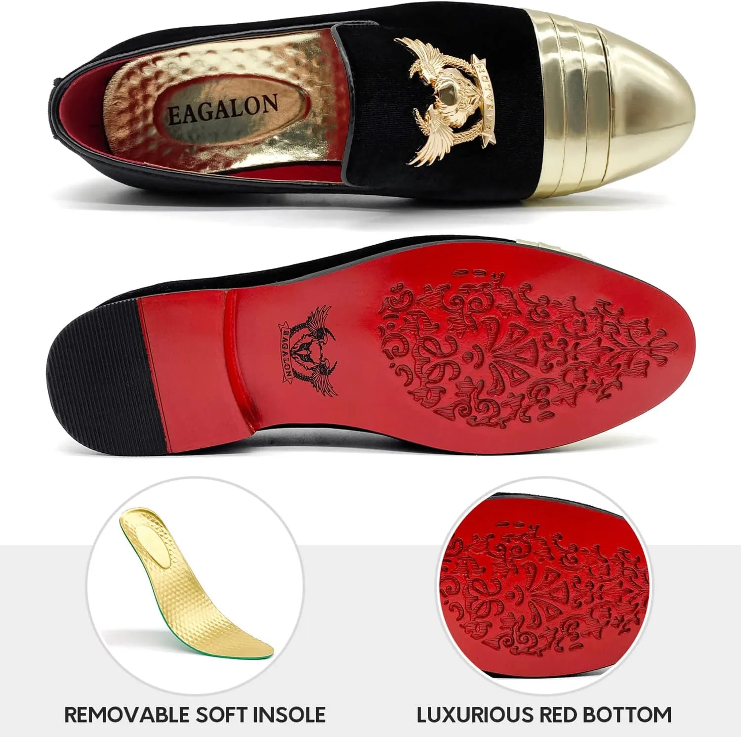 Men's Loafers Vintage Slip on Suede Dress Shoes Velvet Dress Loafers Size 7-13