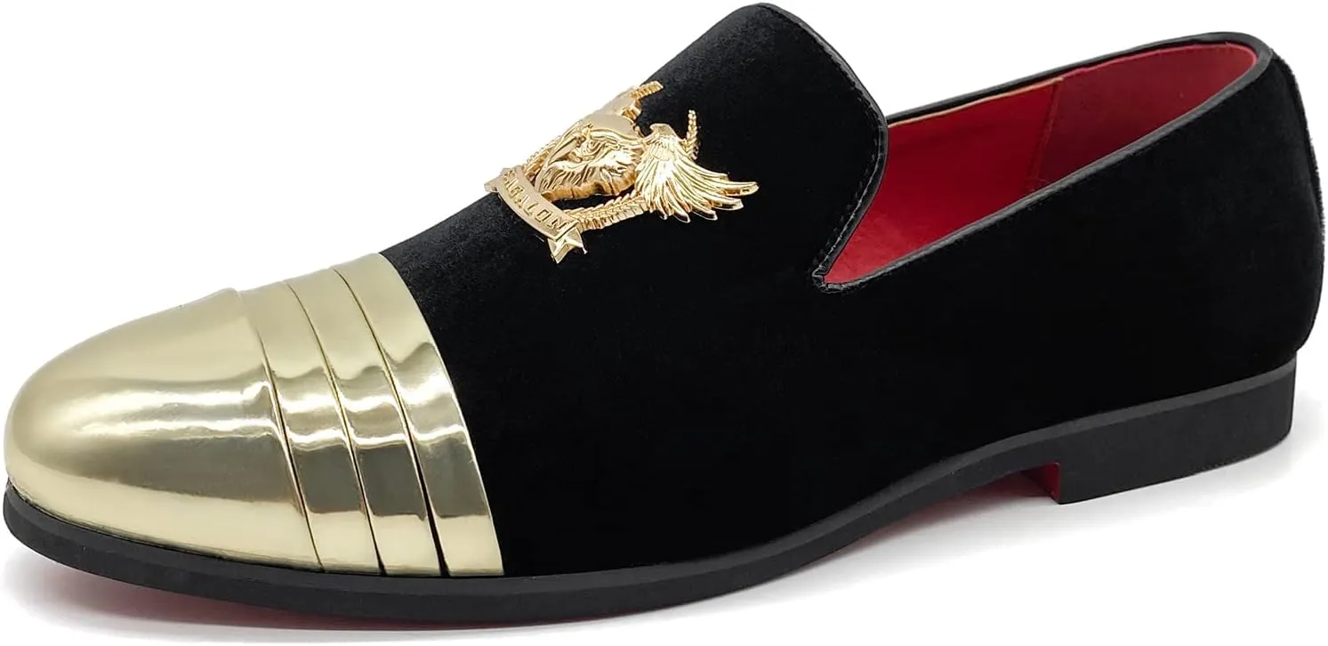 Men's Loafers Vintage Slip on Suede Dress Shoes Velvet Dress Loafers Size 7-13