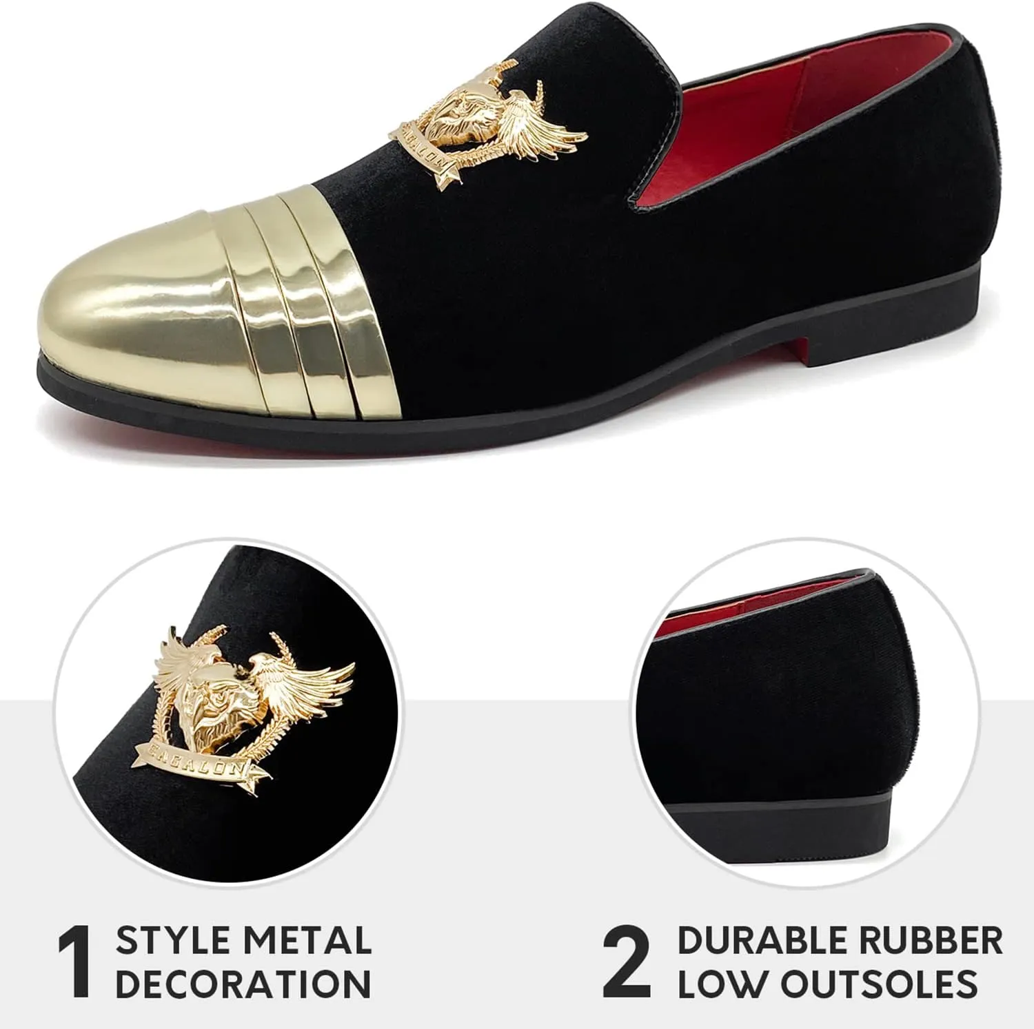 Men's Loafers Vintage Slip on Suede Dress Shoes Velvet Dress Loafers Size 7-13