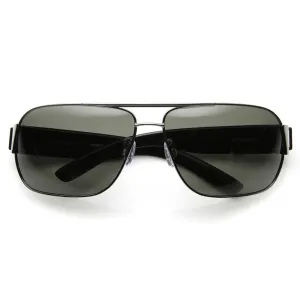 Mens Premium Polarized Lens Large Square Aviator Sunglasses 9269