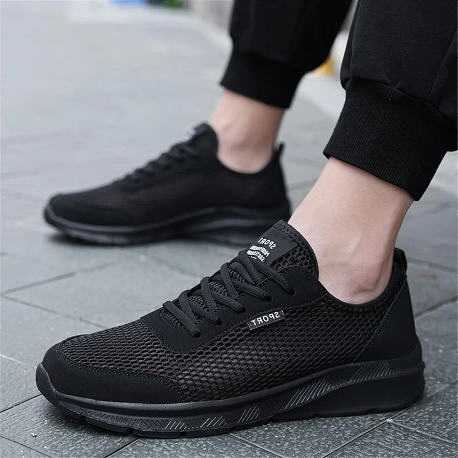 Men's Running Shoes Casual Slip on Walking Tennis Gym Sneakers Lightweight Breathable Mesh Workout Sports Sneakers