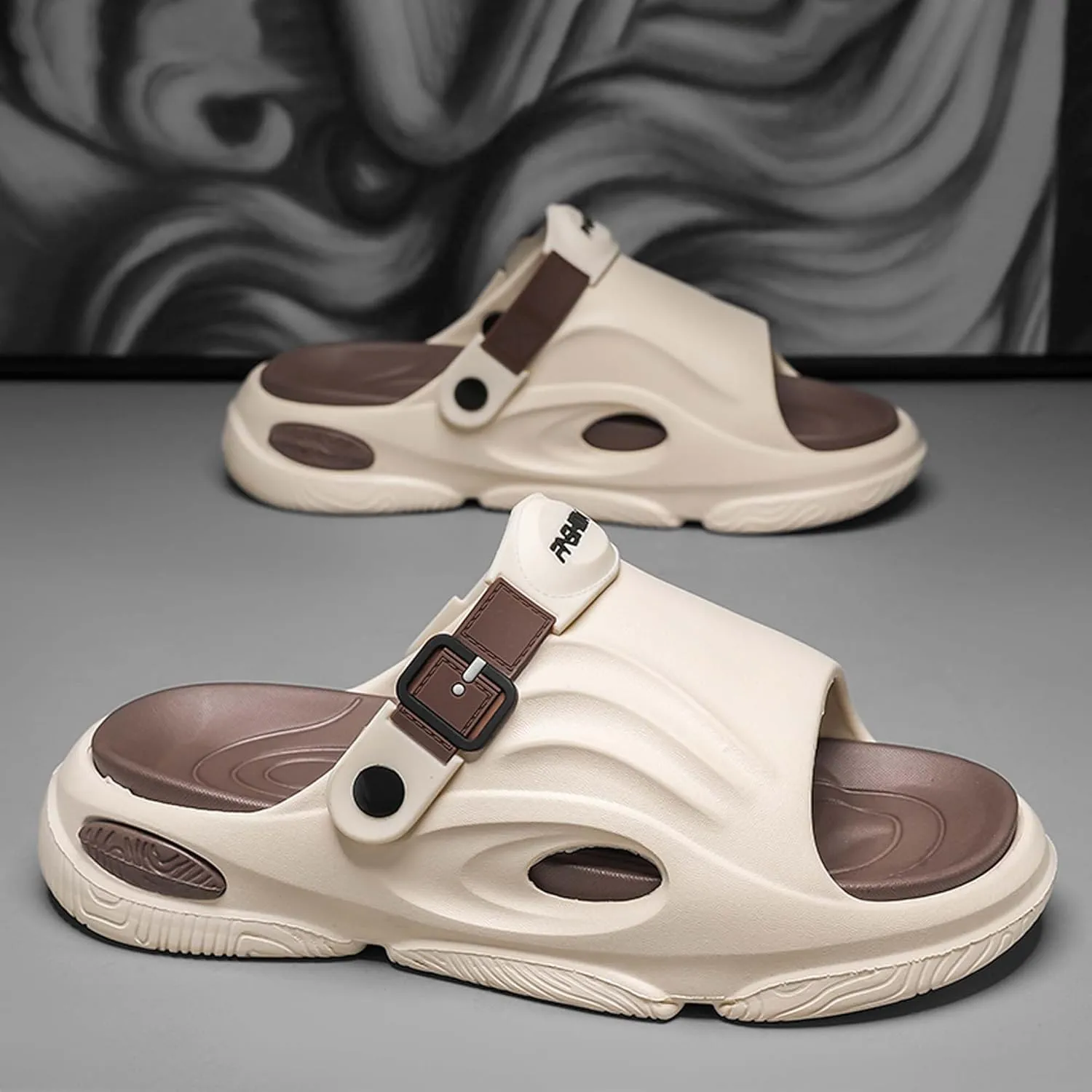 Men's Shallow Mouth Wide Casual Garden Shoes, Comfortable Swimming Pool Walking Shoes, Classic Lightweight Comfortable Beach Wading Shoes