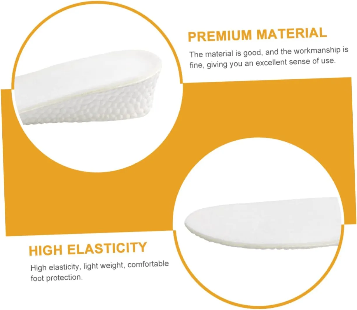 Men's Sports Insoles 1 Pair Heightening Shoe Pads Shockproof Cooling Sweat Absorption for Basketball Running