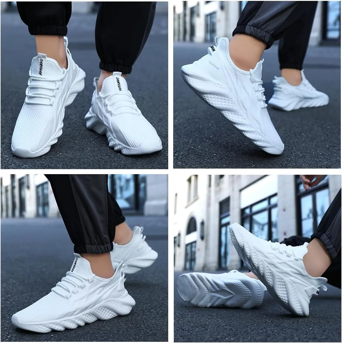 Men's Walking Running Shoes Sneakers Athletic Non Slip On Sports Tennis Fitness Shoes Casual Workout Lightweight Breathable Trainers Gym Fashion Mesh Soft Comfortable Shoe