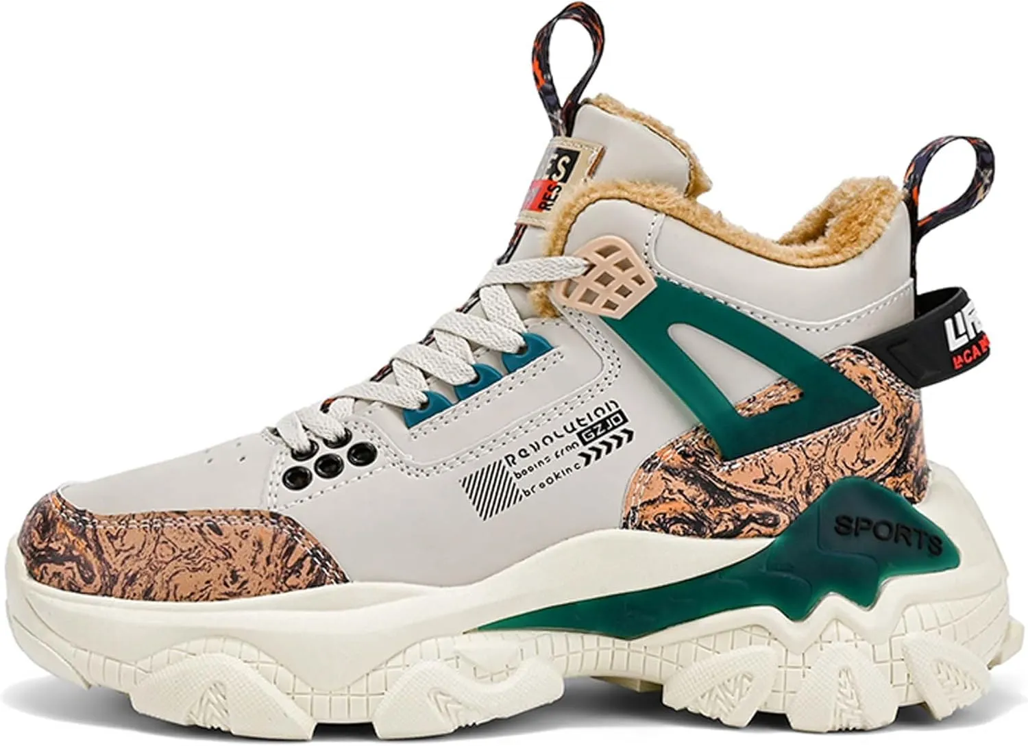 Men's Wnter Casual Sports Shoes - Plush Thick Warm Shoes - Fashionable Snow Shoes - Outdoor Jogging Shoes