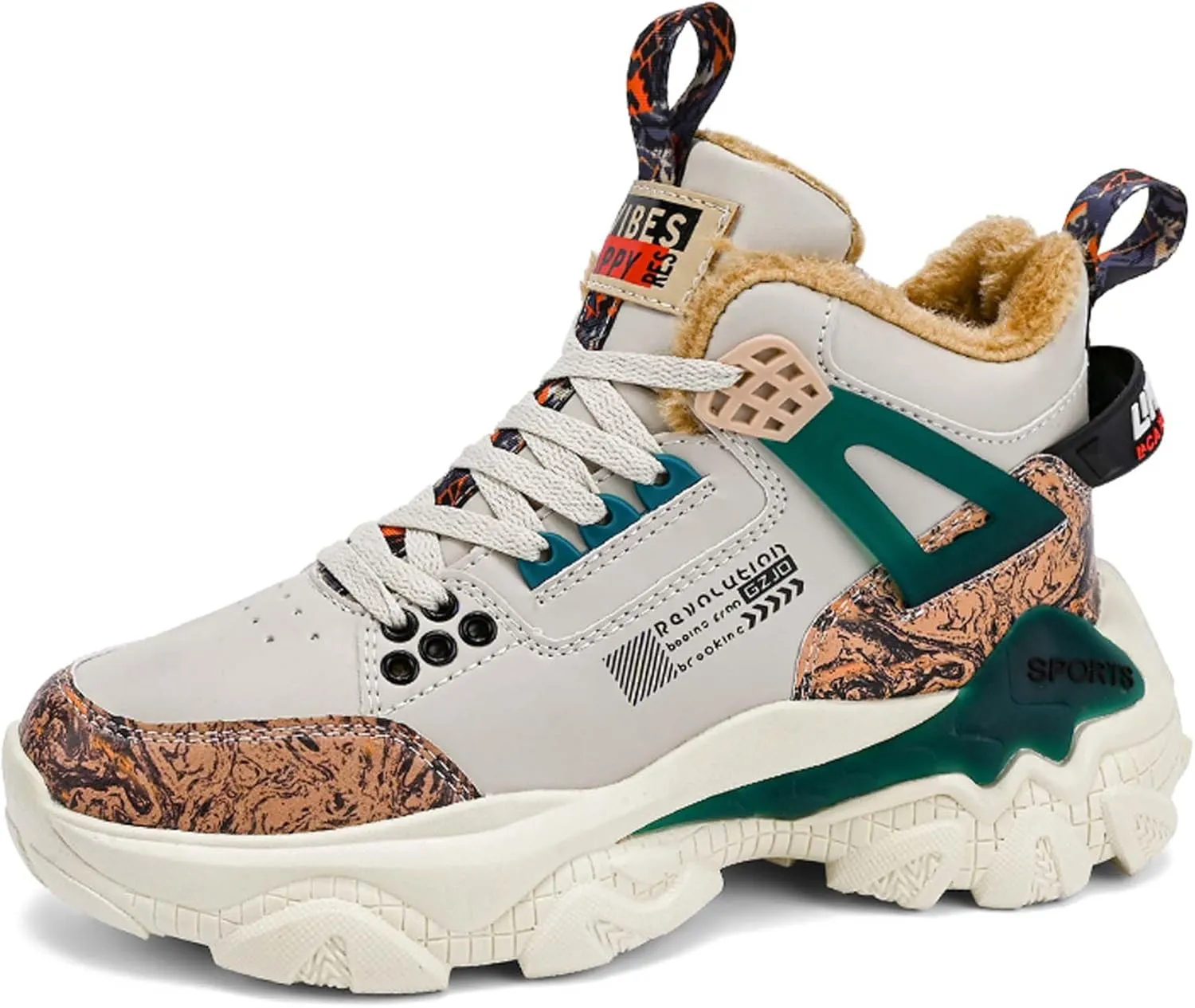 Men's Wnter Casual Sports Shoes - Plush Thick Warm Shoes - Fashionable Snow Shoes - Outdoor Jogging Shoes