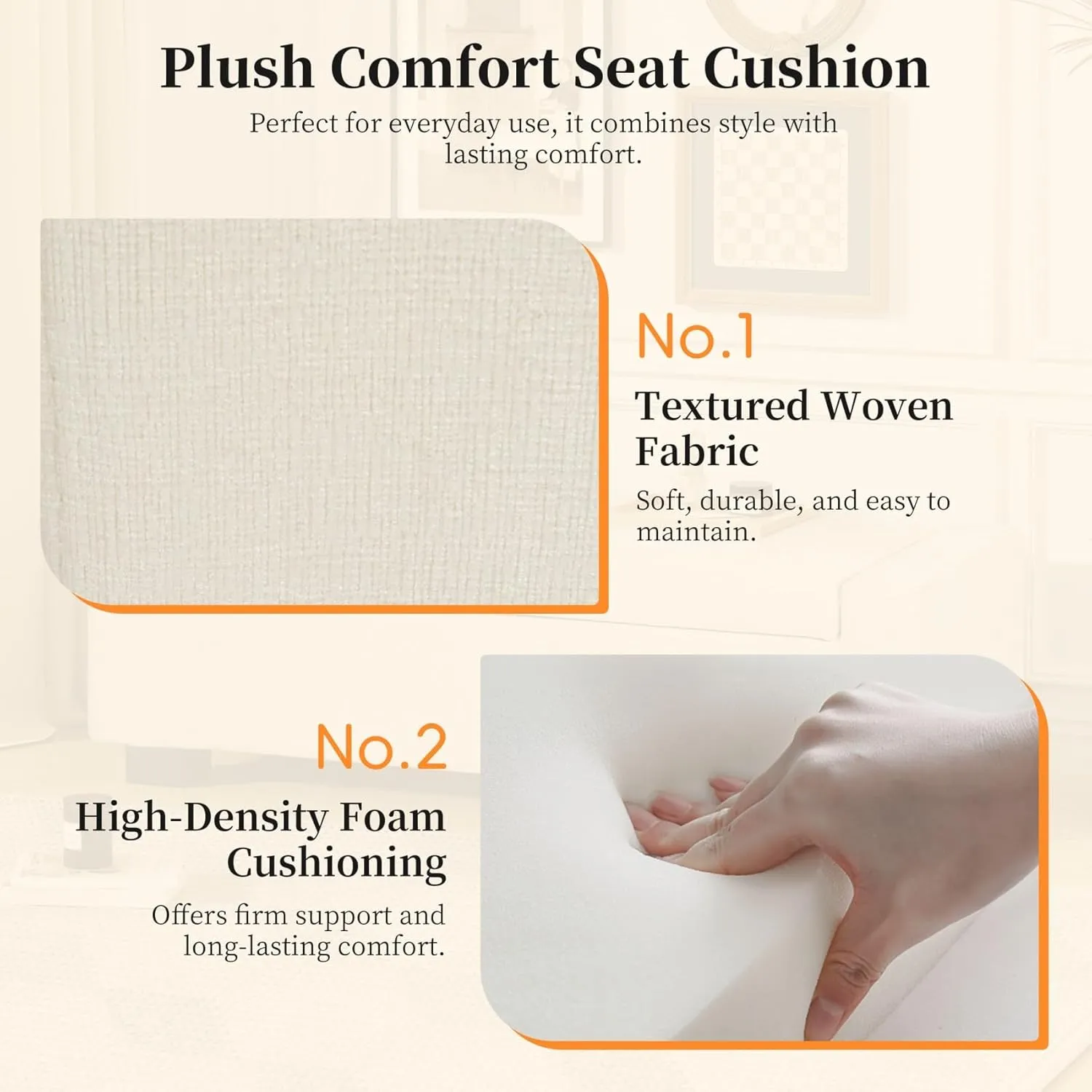 Merax 50" Ottoman Bench with Storage, Upholstered Seating Foot Rest Stool Furniture for Bedroom, Living Room, Entryway, White