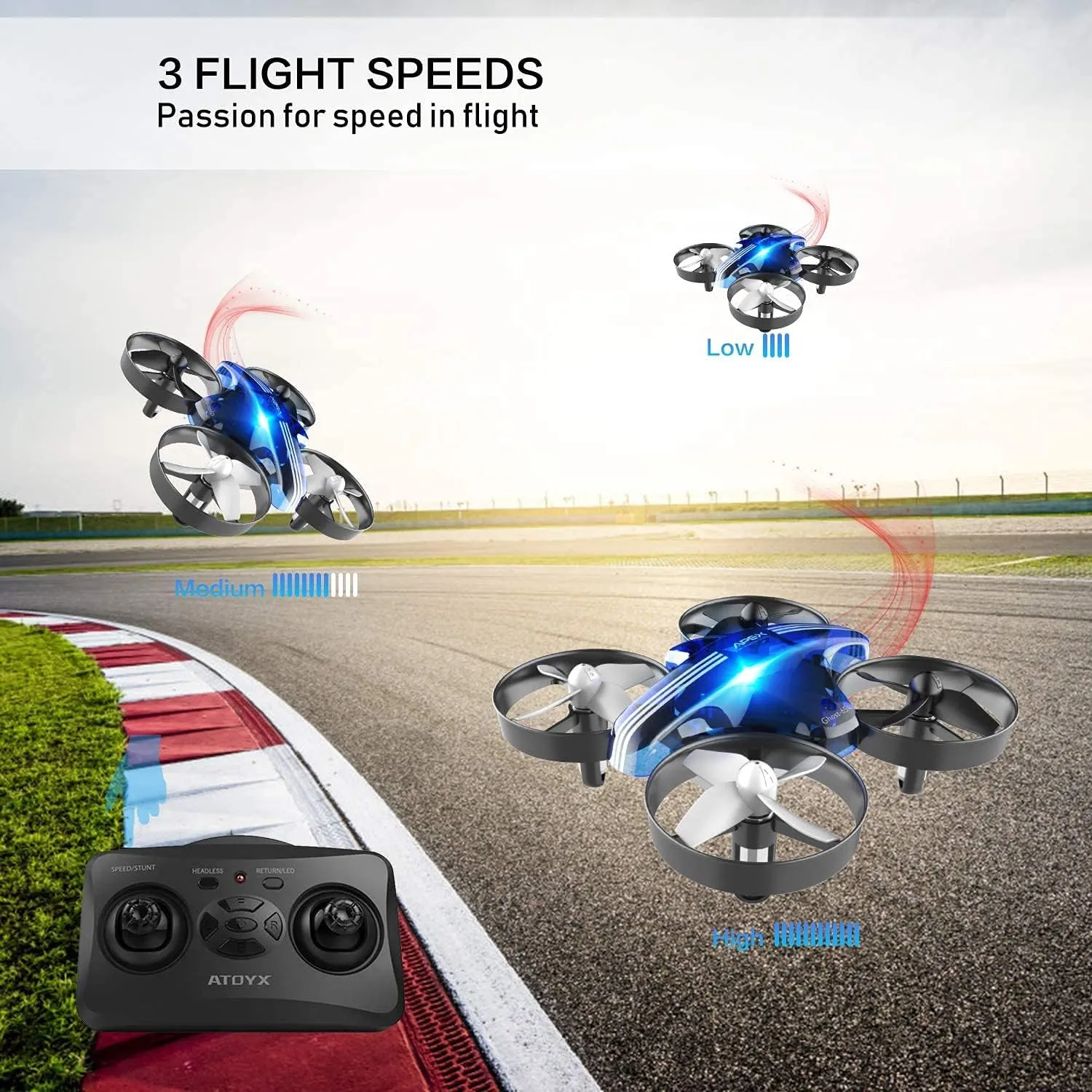 Mini Drone for Kids & Beginners, Indoor Portable Hand Operated/RC Nano Helicopter Quadcopter with Auto Hovering, Headless Mode & Remote Control, Children's Day Gift for Boys and Girls -Blue