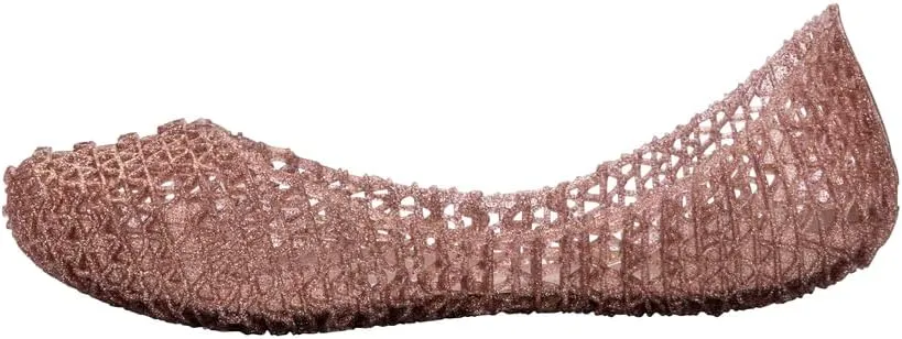 mini melissa Campana Papel Flats for Kids - Comfortable & Cute Closed-Toe Jelly Flat Shoes with Interwoven Cut-Out Design for Girls