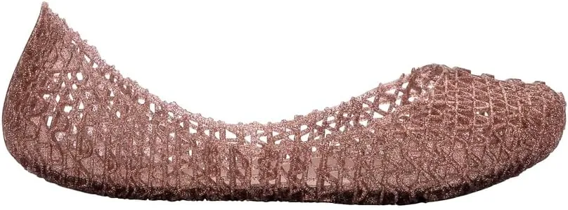 mini melissa Campana Papel Flats for Kids - Comfortable & Cute Closed-Toe Jelly Flat Shoes with Interwoven Cut-Out Design for Girls