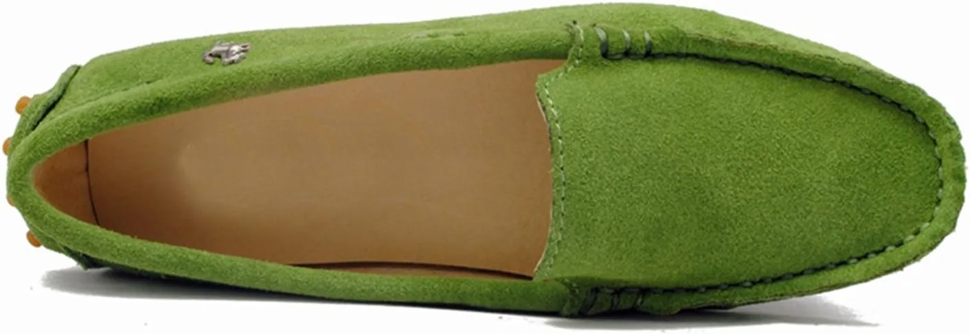Minishion Loafers for Women Comfortable Suede Driving Shoes YB9601
