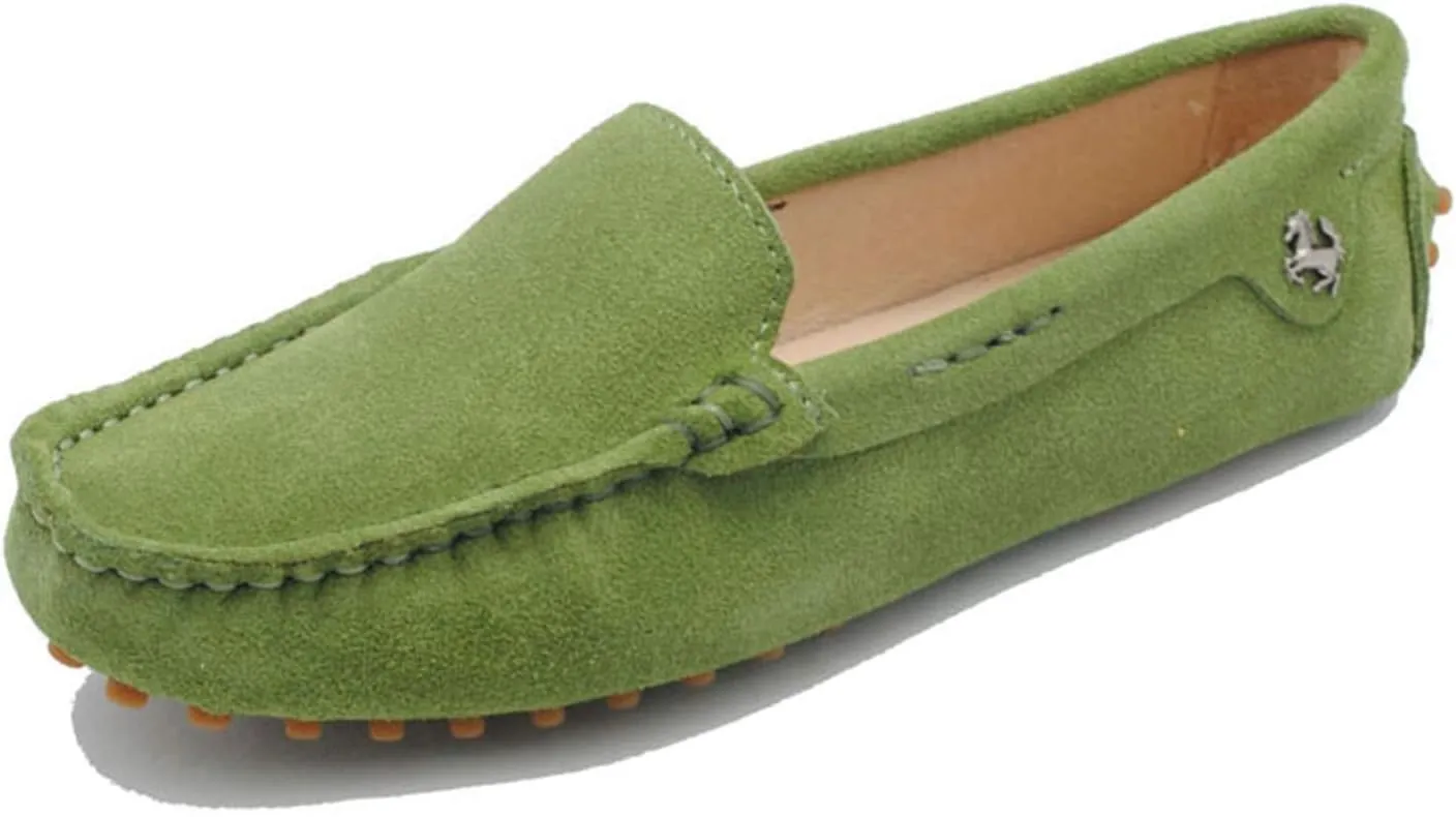 Minishion Loafers for Women Comfortable Suede Driving Shoes YB9601