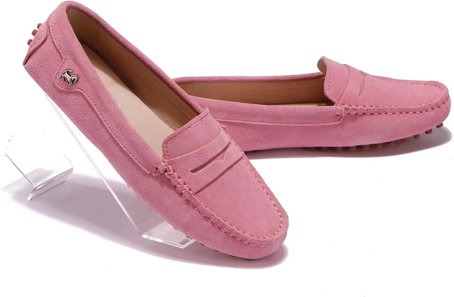 Minishion Women's Casual Loafers Suede Comfortable Driving Shoes YB9603