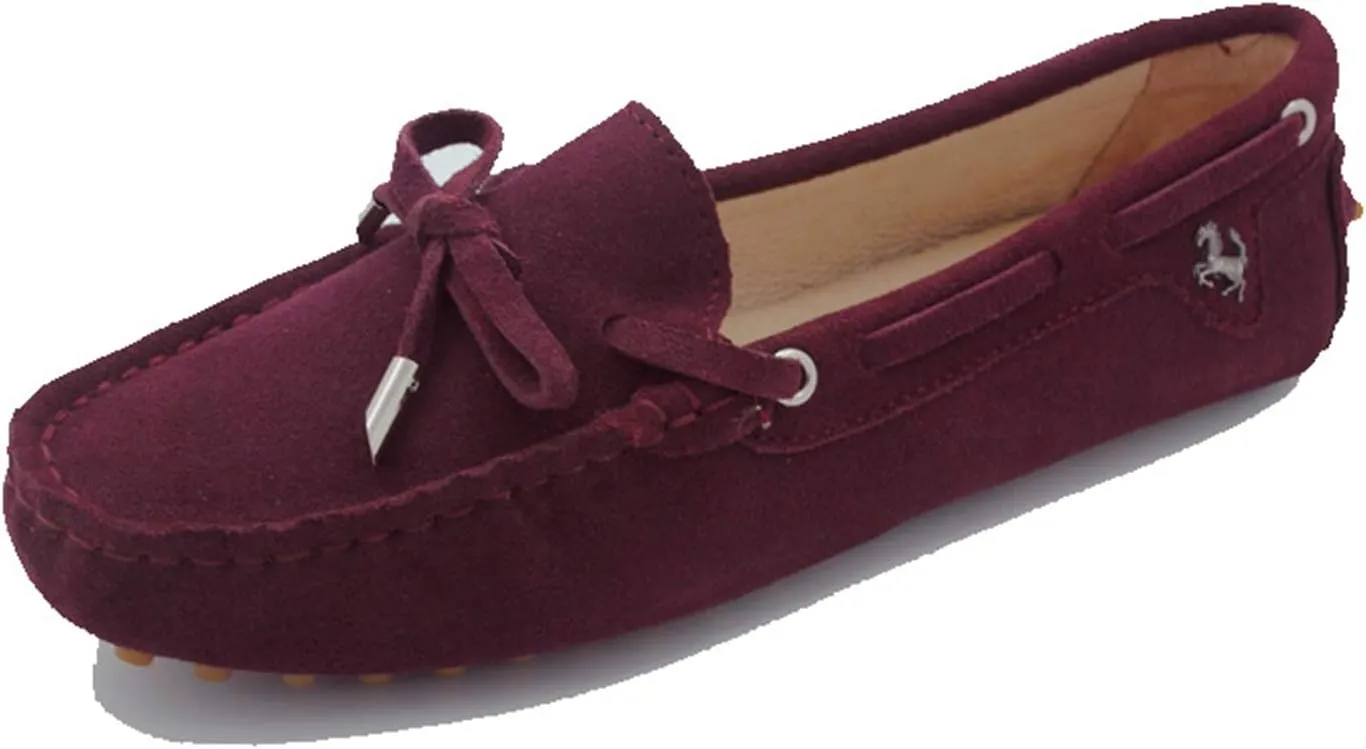 Minishion Womens Loafers & Slip-ons Suede Driving Shoes YB9602