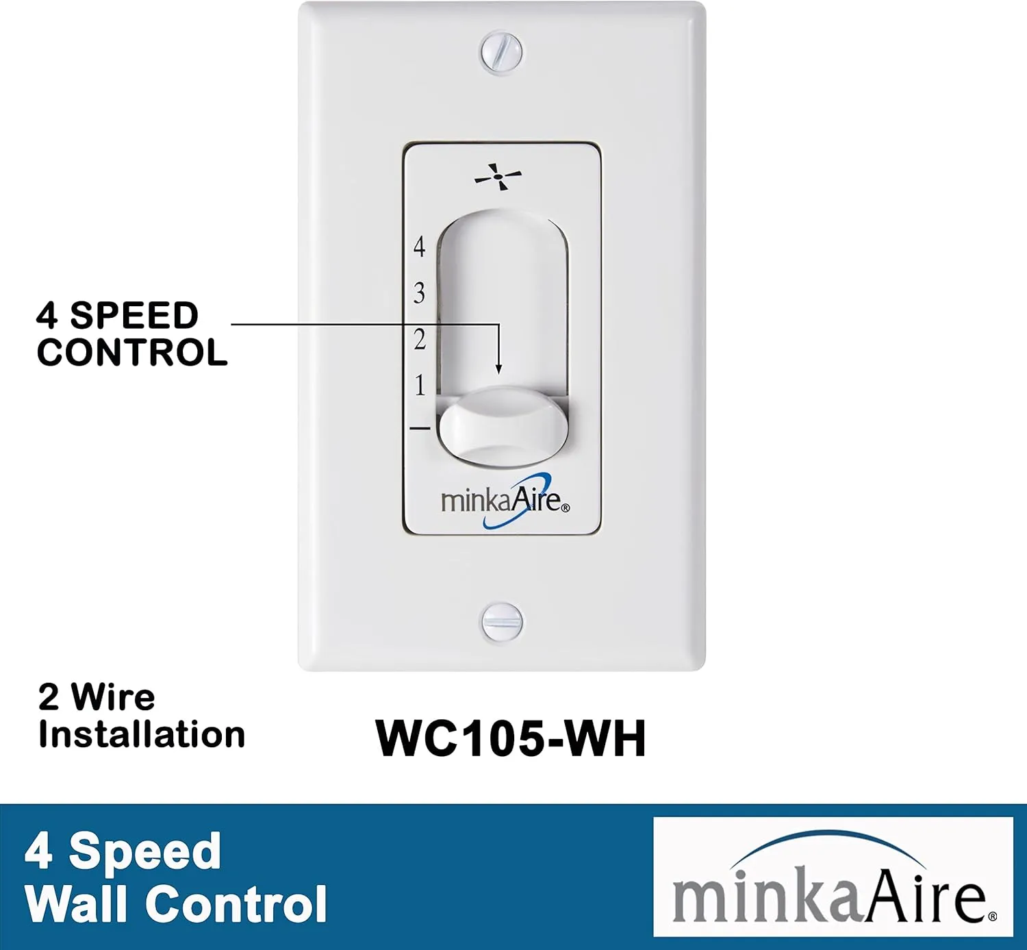 MINKA-AIRE F524-WHF Roto 52 Inch Ceiling Fan 3 Blades in Flat White Finish