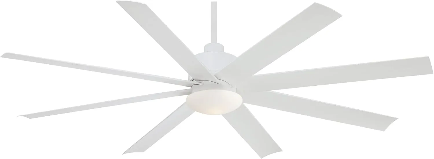 MINKA-AIRE F888L-WHF Slipstream 65 Inch Outdoor Ceiling Fan with Dimmable LED Light and DC Motor in Flat White Finish