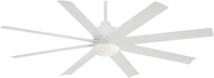 MINKA-AIRE F888L-WHF Slipstream 65 Inch Outdoor Ceiling Fan with Dimmable LED Light and DC Motor in Flat White Finish