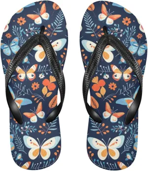 MNSRUU Flip Flops for Women Men Butterflies Flip Flops Womens Slides Men Sandals Shower Slippers Summer Non-Slip Flipflops for Swim Beach Bathroom, XS