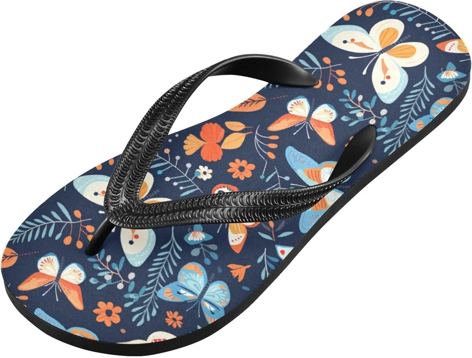 MNSRUU Flip Flops for Women Men Butterflies Flip Flops Womens Slides Men Sandals Shower Slippers Summer Non-Slip Flipflops for Swim Beach Bathroom, XS