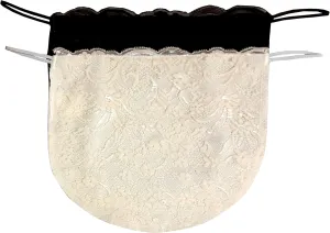 Modesty Panel Cleavage Cover Soft Lace on Silky Poly 5 Sizes