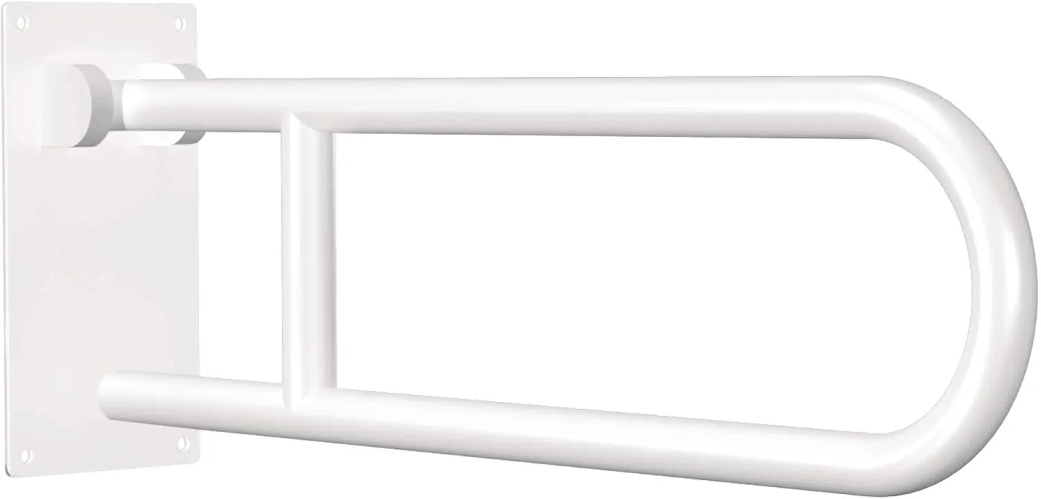 Moen R8960FDW Bathroom Safety 30-Inch Flip-Up Screw-In Bath Safety Screw-In Bathroom Grab Bar, Glacier White