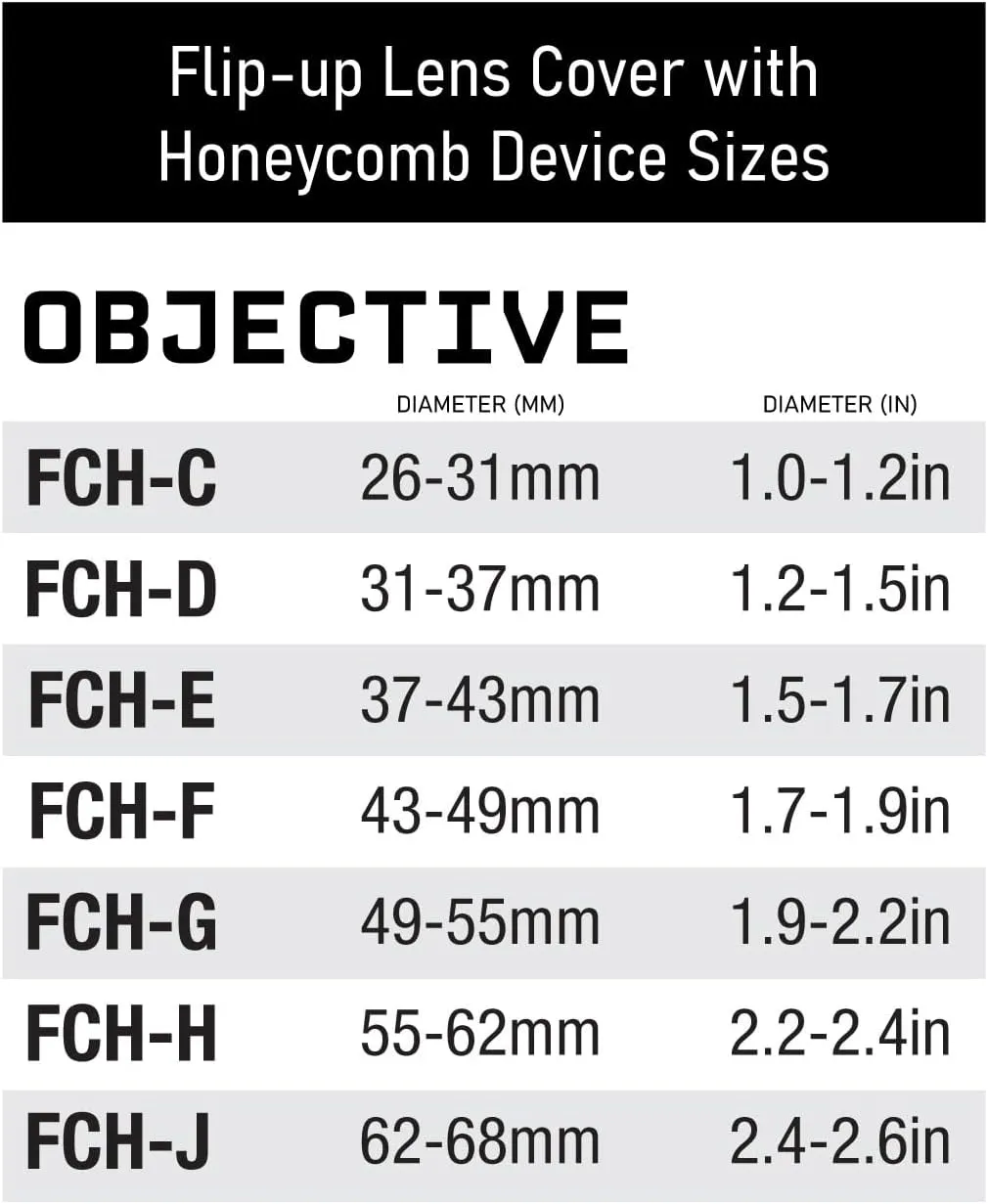 Monstrum Flip Up Scope Lens Cover with Honeycomb Anti Reflection Device