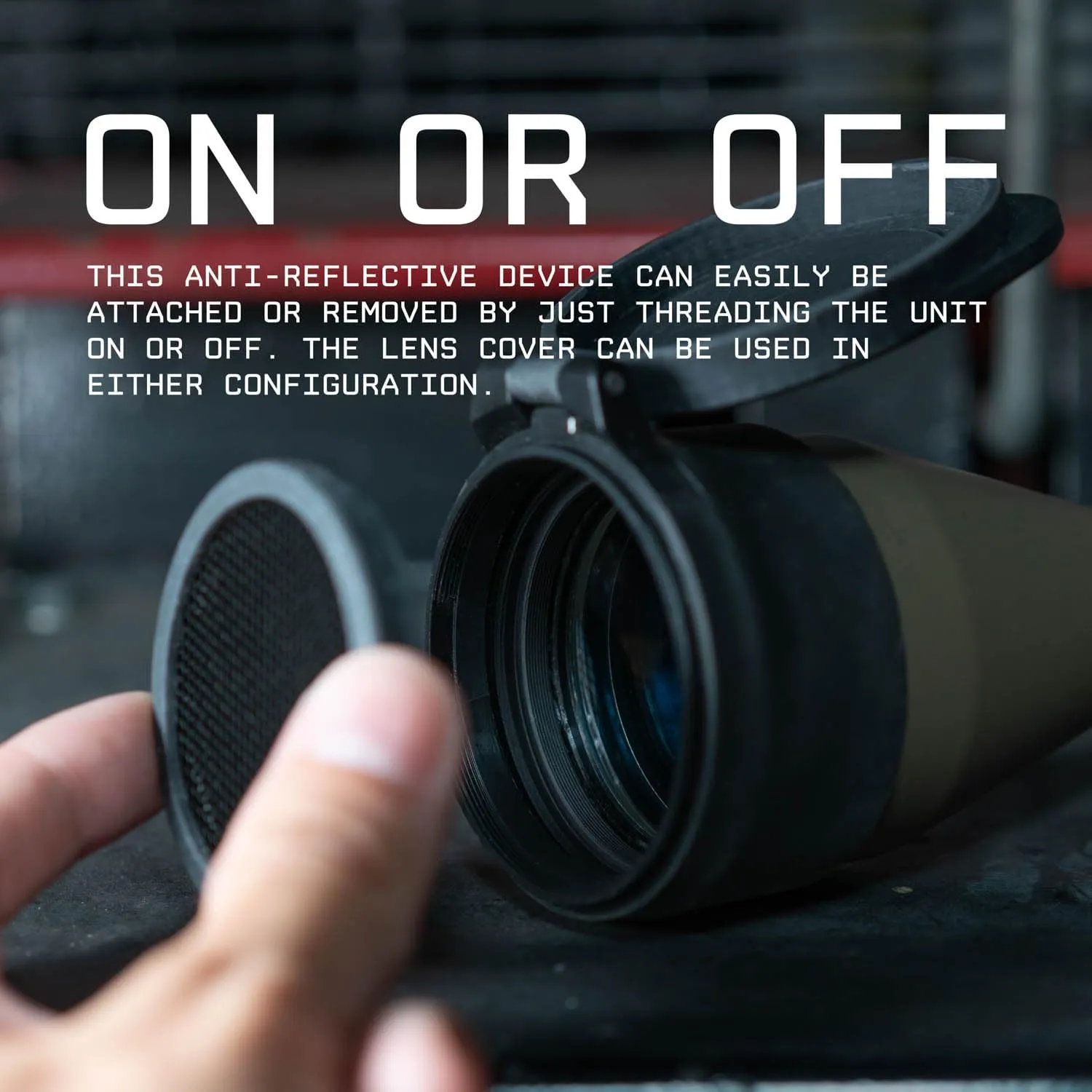 Monstrum Flip Up Scope Lens Cover with Honeycomb Anti Reflection Device