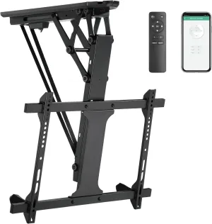 Mount-It! Motorized Ceiling TV Mount for 32 to 70 Inch TVs, Electric Flip Down TV Bracket with Remote and App Control, Drop Down Ceiling Mounting Bracket for Flat and Pitched Roofs, Holds Up to 77 lbs
