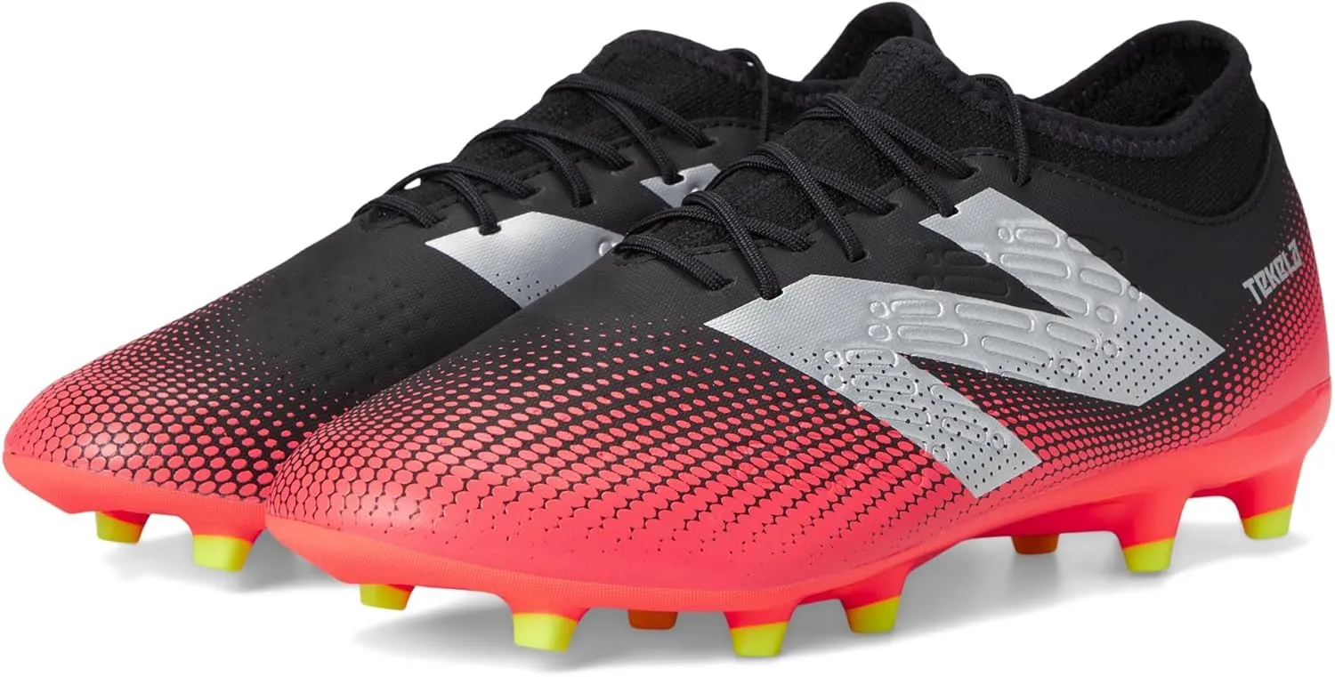 New Balance Unisex Tekela Magique FG V4  Soccer Shoe, Black/Energy Red/Hi-Lite, 6.5 Wide US Men