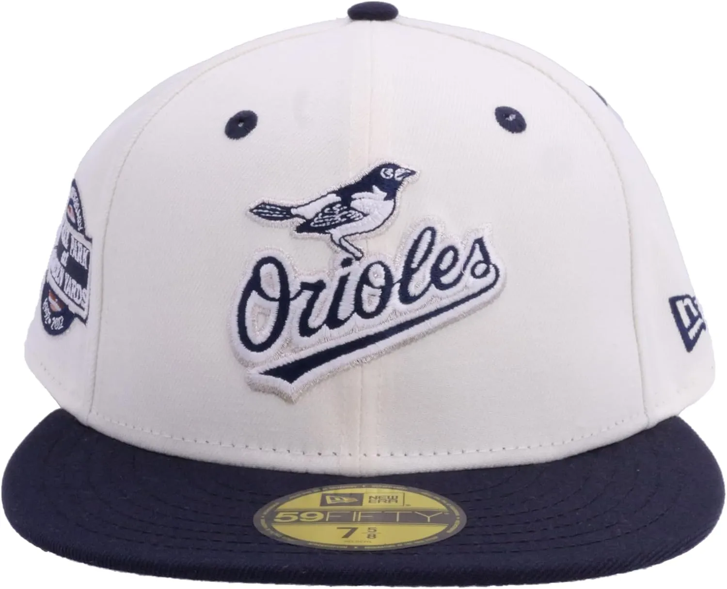New Era MLB 59FIFTY Cooperstown Authentic Collection Chrome Fitted Hat (7 5/8, Baltimore Orioles, White Black Cooperstown)