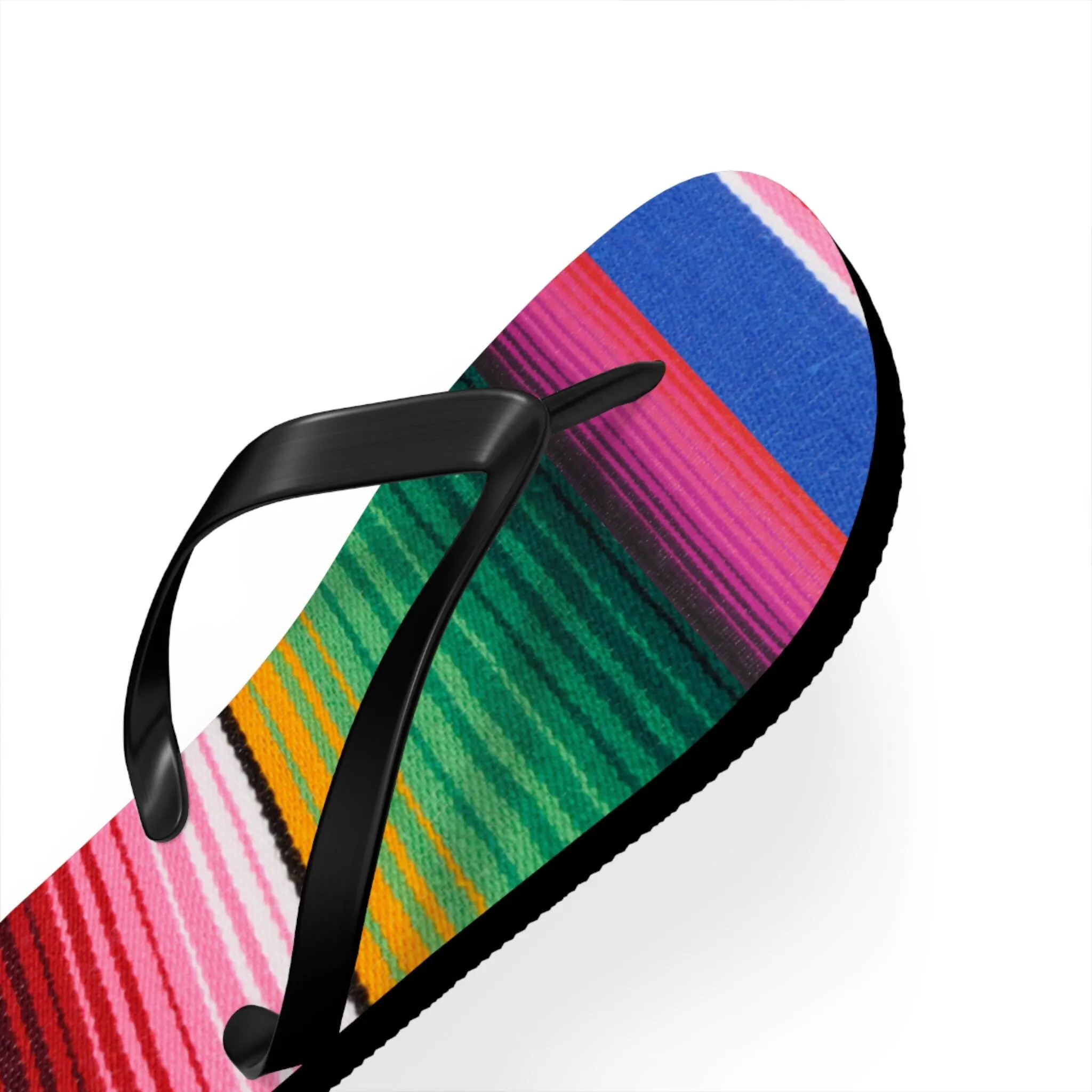 new Serape Olé FLIP FLOPS waterproof Mexican striped slip-on sandals womens sz 7 8 9 10 11 Shore And Skyline La Bamba Swim Beach Pool Line