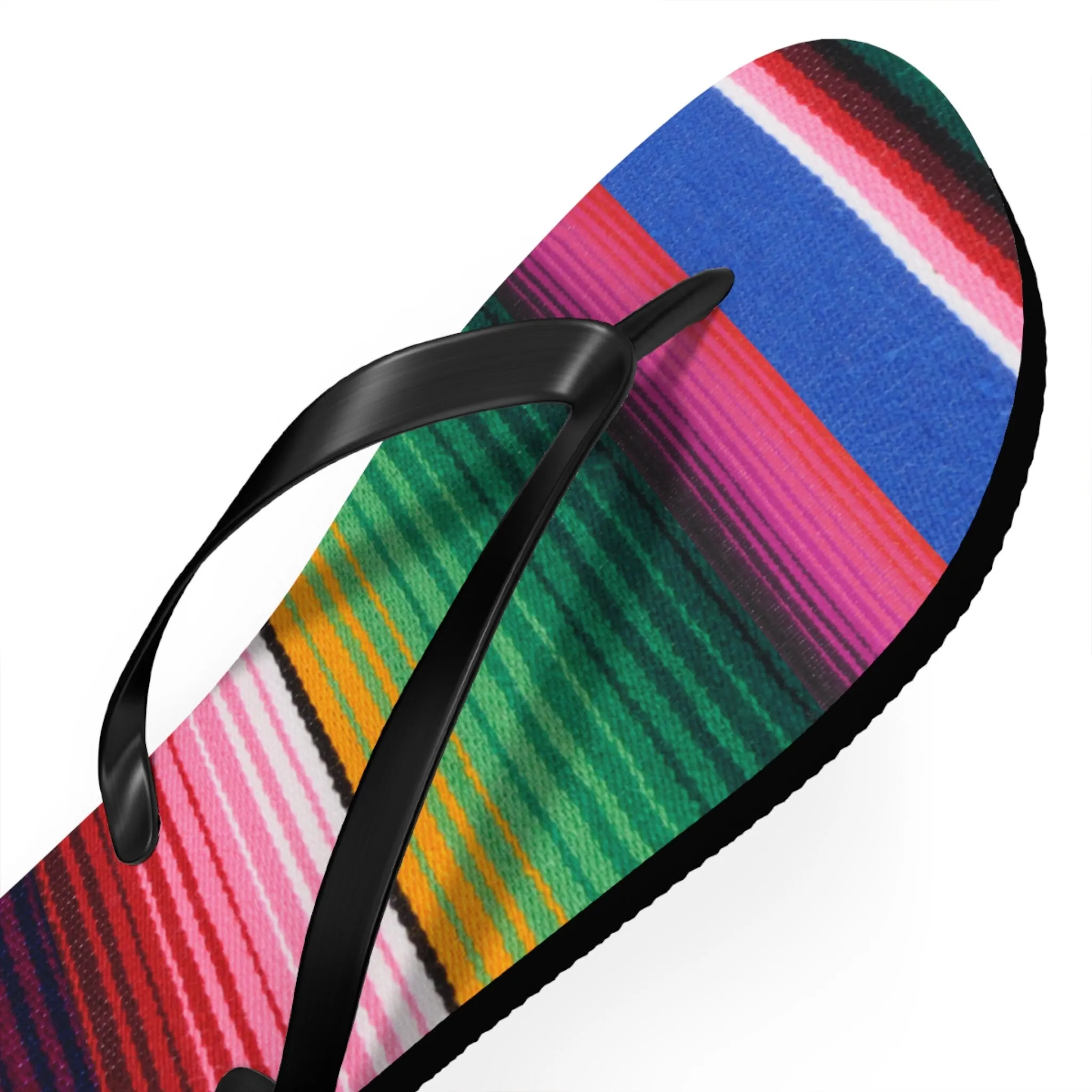 new Serape Olé FLIP FLOPS waterproof Mexican striped slip-on sandals womens sz 7 8 9 10 11 Shore And Skyline La Bamba Swim Beach Pool Line