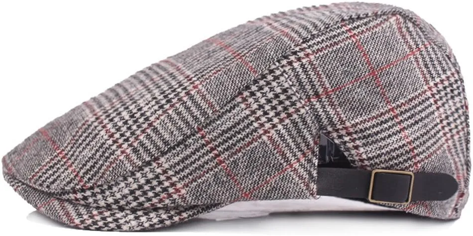 Newsboy Cap Beret Men Women Flat Caps Summer Cotton Plaid Hat Outdoors