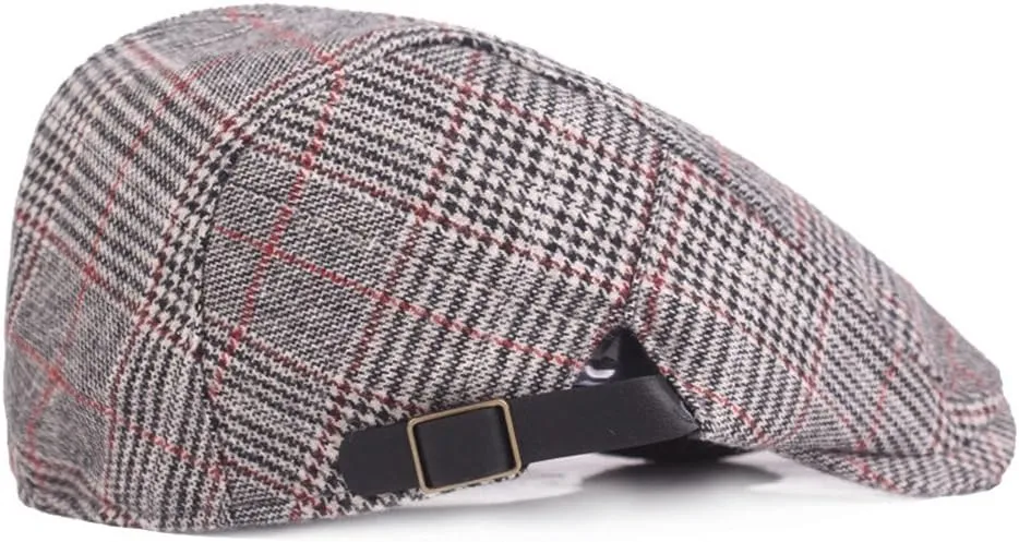 Newsboy Cap Beret Men Women Flat Caps Summer Cotton Plaid Hat Outdoors
