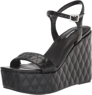 Nine West Women's Nila Squared Open Toe Platform Wedge Sandal
