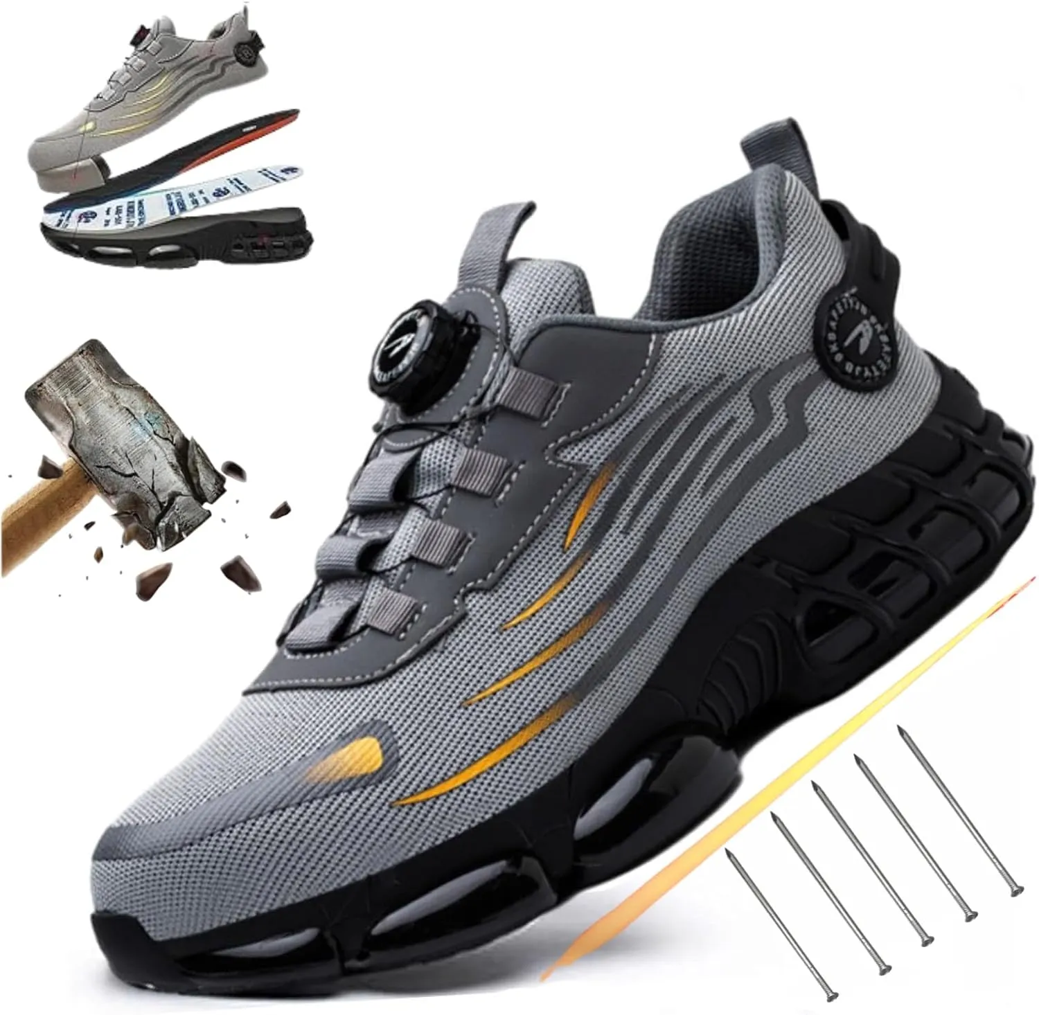 Noozier Safety Shoes, Noozier Safety Shoes Mens Steel Toe, SafeStep The Most Comfortable Steel Toe Shoe, Evontiras Steel Shoe 3 Inch Taller
