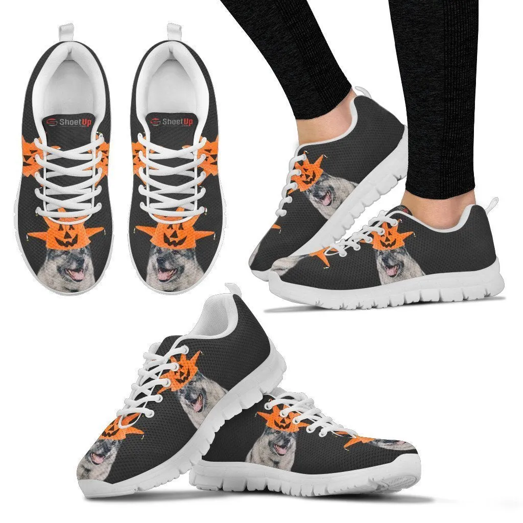 Norwegian Elkhound Halloween Print Running Shoes For Kids/Women-Free Shipping