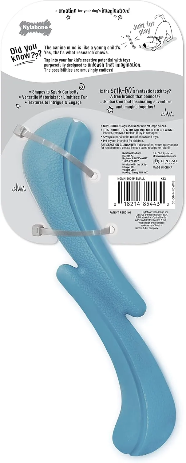 Nylabone Stik-GO Interactive Dog Toy for Small Dogs - Lightweight Flexible Floatable Dog Fetch Toy for Creative Play & Dog Exercise (1 Count)