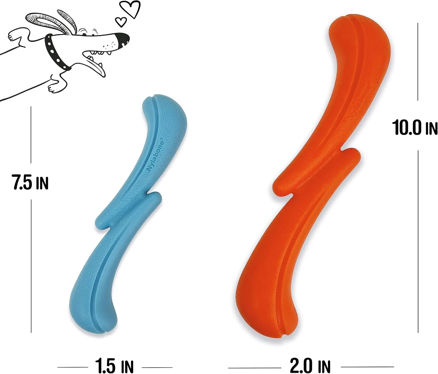 Nylabone Stik-GO Interactive Dog Toy for Small Dogs - Lightweight Flexible Floatable Dog Fetch Toy for Creative Play & Dog Exercise (1 Count)