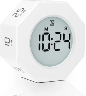 Octagon Pomodoro Timer Clock, Productivity Timer Cube, Octagonal Gravitational Flip Focus ，Mute & Adjustable Sound Alert, ADHD, Study,3-5-10-25-30-60-90min Min & Custom Countdown Time