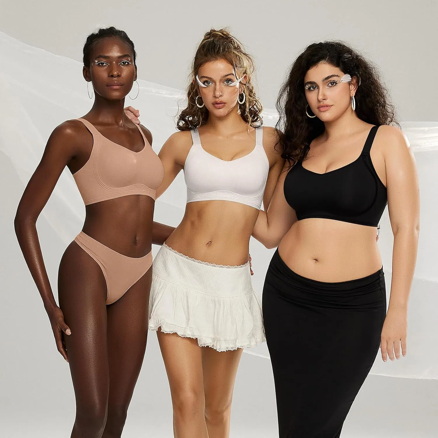 OEAK Womens Seamless Push Up Bras No Underwire Full Coverage Comfortable Bra V Neck Bralettes Wireless Everyday Bra