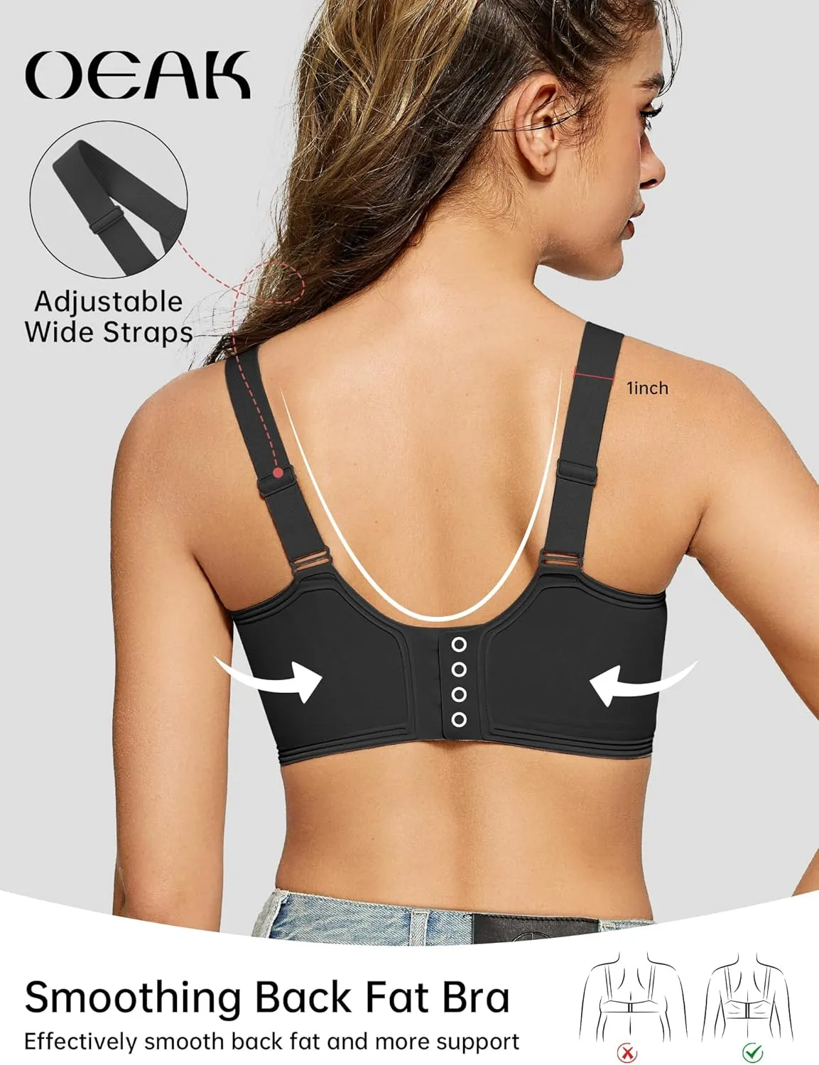 OEAK Womens Seamless Push Up Bras No Underwire Full Coverage Comfortable Bra V Neck Bralettes Wireless Everyday Bra