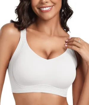 OEAK Womens Seamless Push Up Bras No Underwire Full Coverage Comfortable Bra V Neck Bralettes Wireless Everyday Bra