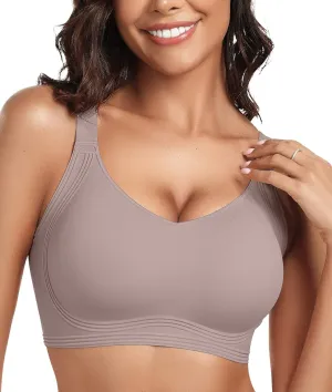 OEAK Womens Seamless Push Up Bras No Underwire Full Coverage Comfortable Bra V Neck Bralettes Wireless Everyday Bra
