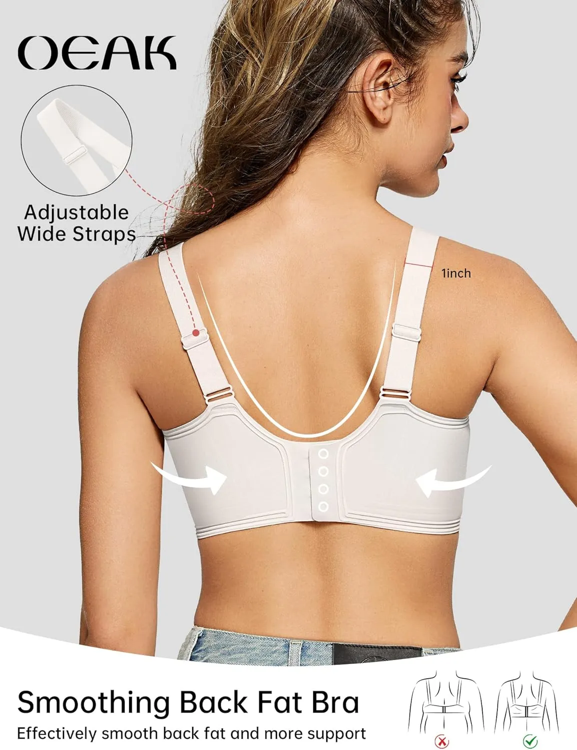 OEAK Womens Seamless Push Up Bras No Underwire Full Coverage Comfortable Bra V Neck Bralettes Wireless Everyday Bra